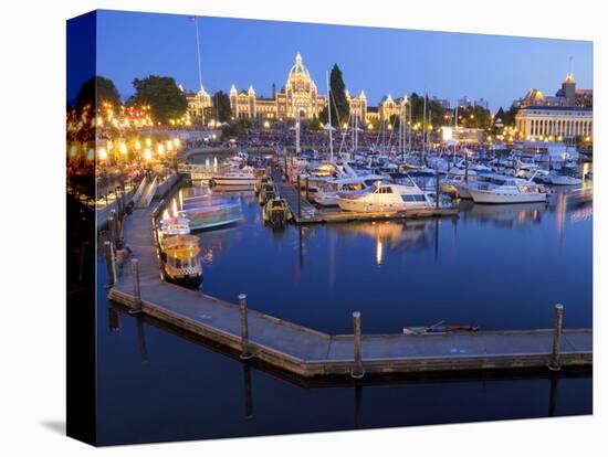 Inner Harbour with Parliament Building, Victoria, Vancouver Island, British Columbia, Canada, North-Martin Child-Stretched Canvas