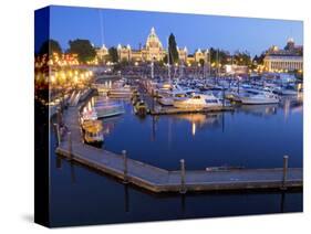 Inner Harbour with Parliament Building, Victoria, Vancouver Island, British Columbia, Canada, North-Martin Child-Stretched Canvas