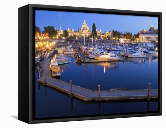 Inner Harbour with Parliament Building, Victoria, Vancouver Island, British Columbia, Canada, North-Martin Child-Framed Stretched Canvas