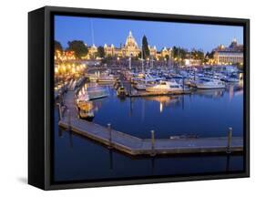 Inner Harbour with Parliament Building, Victoria, Vancouver Island, British Columbia, Canada, North-Martin Child-Framed Stretched Canvas