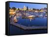 Inner Harbour with Parliament Building, Victoria, Vancouver Island, British Columbia, Canada, North-Martin Child-Framed Stretched Canvas