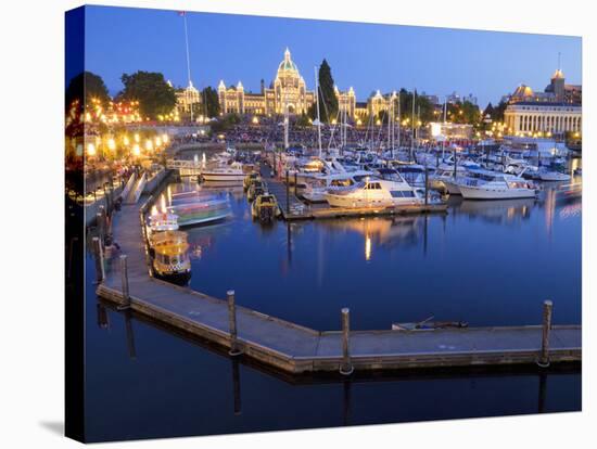 Inner Harbour with Parliament Building, Victoria, Vancouver Island, British Columbia, Canada, North-Martin Child-Stretched Canvas