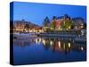 Inner Harbour with the Empress Hotel at Night, Victoria, Vancouver Island, British Columbia, Canada-Martin Child-Stretched Canvas