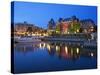 Inner Harbour with the Empress Hotel at Night, Victoria, Vancouver Island, British Columbia, Canada-Martin Child-Stretched Canvas