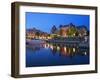 Inner Harbour with the Empress Hotel at Night, Victoria, Vancouver Island, British Columbia, Canada-Martin Child-Framed Photographic Print