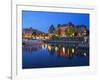 Inner Harbour with the Empress Hotel at Night, Victoria, Vancouver Island, British Columbia, Canada-Martin Child-Framed Photographic Print