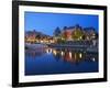 Inner Harbour with the Empress Hotel at Night, Victoria, Vancouver Island, British Columbia, Canada-Martin Child-Framed Photographic Print