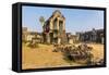 Inner Raised Terrace at Angkor Wat-Michael Nolan-Framed Stretched Canvas