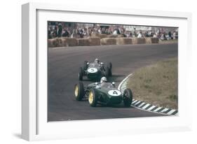 Innes Ireland Driving a Lotus 18, Dutch Grand Prix, Zandvoort, 1960-null-Framed Photographic Print