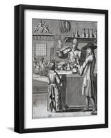 Innkeeper Pouring Wine for the Customers of Inn, France, 17th Century-null-Framed Giclee Print