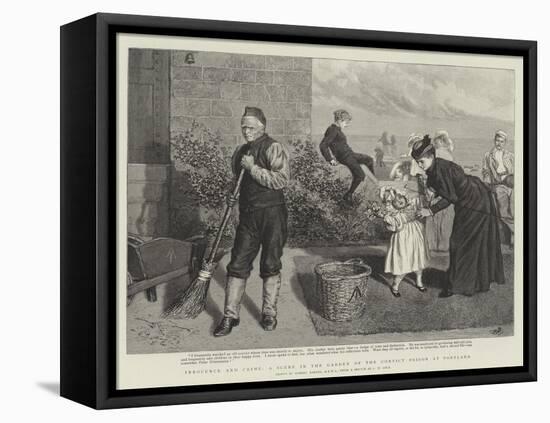 Innocence and Crime, a Scene in the Garden of the Convict Prison at Portland-Robert Barnes-Framed Stretched Canvas