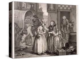 Innocence Betrayed, or the Journey to London, Plate I of the Harlot's Progress, 1732-William Hogarth-Stretched Canvas