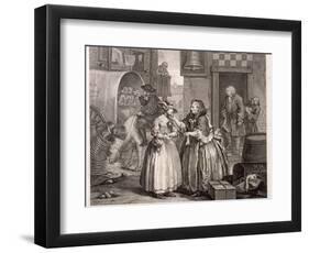 Innocence Betrayed, or the Journey to London, Plate I of the Harlot's Progress, 1732-William Hogarth-Framed Giclee Print