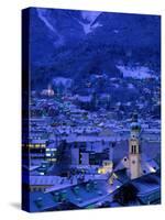 Innsbruck at Night, Austria-Walter Bibikow-Stretched Canvas