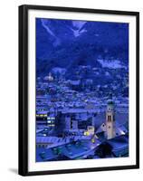 Innsbruck at Night, Austria-Walter Bibikow-Framed Premium Photographic Print