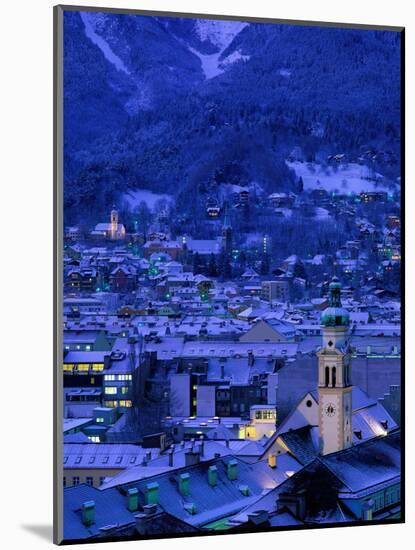 Innsbruck at Night, Austria-Walter Bibikow-Mounted Photographic Print