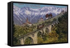 Innsbruck - Funicular Railway and Viaduct. Postcard Sent in 1913-Austrian Photographer-Framed Stretched Canvas