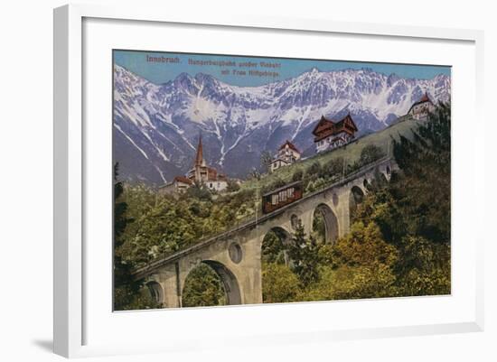 Innsbruck - Funicular Railway and Viaduct. Postcard Sent in 1913-Austrian Photographer-Framed Giclee Print