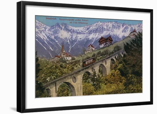 Innsbruck - Funicular Railway and Viaduct. Postcard Sent in 1913-Austrian Photographer-Framed Giclee Print