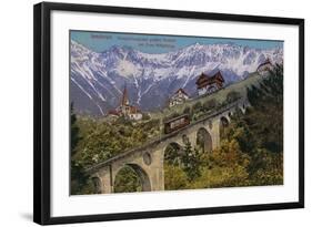 Innsbruck - Funicular Railway and Viaduct. Postcard Sent in 1913-Austrian Photographer-Framed Giclee Print