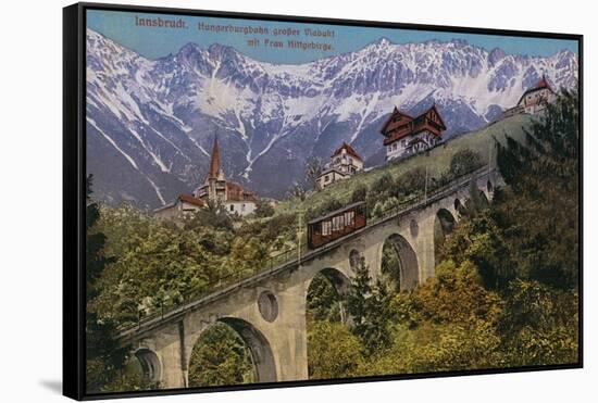 Innsbruck - Funicular Railway and Viaduct. Postcard Sent in 1913-Austrian Photographer-Framed Stretched Canvas