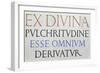 Inscription 'Ex Divina Pulchritudine'-Eric Gill-Framed Giclee Print