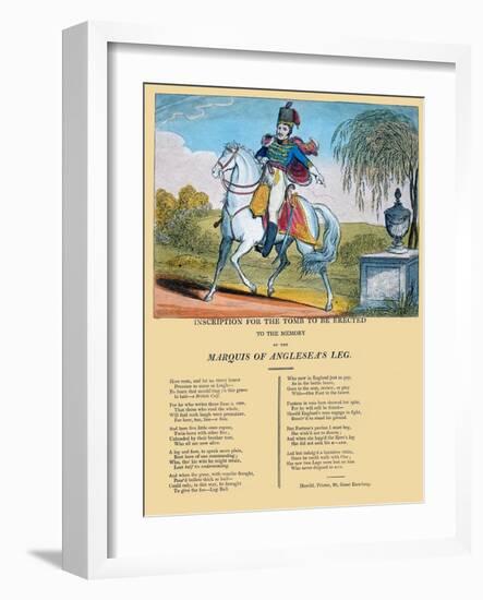 Inscription for the Tomb to Be Erected to the Memory of the Marquis of Anglesea's Leg-George Cruickshank-Framed Giclee Print