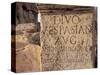 Inscription on Stone in the Great Court, Lebanon, Middle East-Fred Friberg-Stretched Canvas