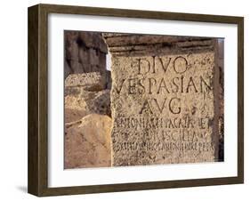 Inscription on Stone in the Great Court, Lebanon, Middle East-Fred Friberg-Framed Photographic Print