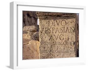 Inscription on Stone in the Great Court, Lebanon, Middle East-Fred Friberg-Framed Photographic Print