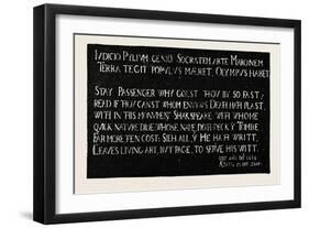 Inscription on the Memorial Tablet to Shakespeare, Holy Trinity Church, Stratford-On-Avon, 1888-null-Framed Giclee Print