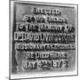 Inscription on the Monument to David Livingstone, Zambia, Africa, Late 19th or Early 20th Century-null-Mounted Giclee Print