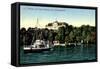 Insel Mainau, Blick A.Schloss, Dampfer, Landungsplat-null-Framed Stretched Canvas