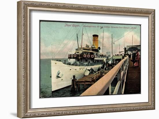 Insel Rügen, Landungsbrücke, Salon Dampfer Hertha-null-Framed Giclee Print