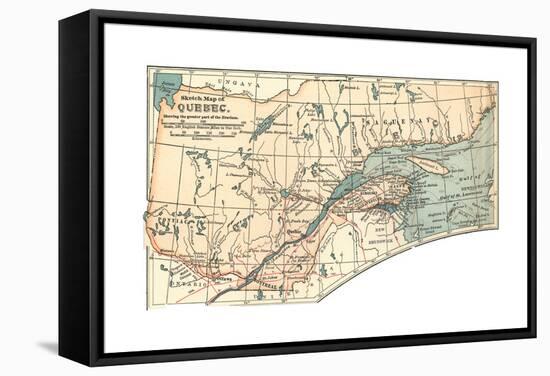 Inset Map of a Sketch Map of Quebec, Showing the Greater Part of the Province. Canada-Encyclopaedia Britannica-Framed Stretched Canvas