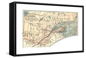Inset Map of a Sketch Map of Quebec, Showing the Greater Part of the Province. Canada-Encyclopaedia Britannica-Framed Stretched Canvas