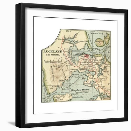 Inset Map of Auckland and Vicinity. Australia-Encyclopaedia Britannica-Framed Giclee Print