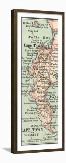 Inset Map of Cape Town and Vicinity. South Africa-Encyclopaedia Britannica-Framed Premium Giclee Print