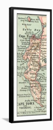 Inset Map of Cape Town and Vicinity. South Africa-Encyclopaedia Britannica-Framed Premium Giclee Print