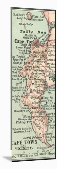 Inset Map of Cape Town and Vicinity. South Africa-Encyclopaedia Britannica-Mounted Premium Giclee Print