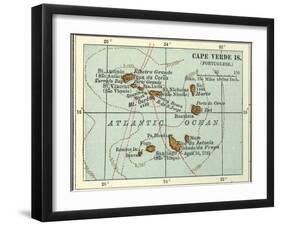 Inset Map of Cape Verde Islands (Portuguese)-Encyclopaedia Britannica-Framed Art Print