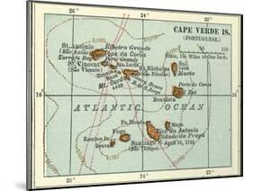 Inset Map of Cape Verde Islands (Portuguese)-Encyclopaedia Britannica-Mounted Art Print
