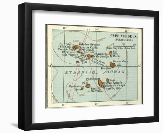 Inset Map of Cape Verde Islands (Portuguese)-Encyclopaedia Britannica-Framed Art Print