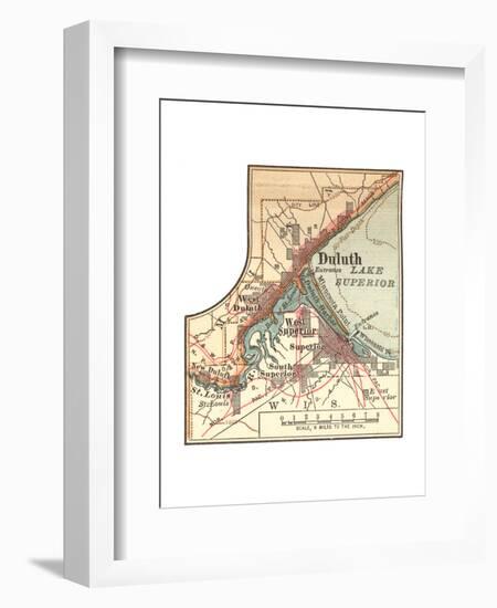 Inset Map of Duluth, Minnesota, 1902. Atlas-Encyclopaedia Britannica-Framed Giclee Print