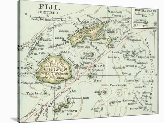 Inset Map of Fiji Islands (British). South Pacific. Oceania-Encyclopaedia Britannica-Stretched Canvas