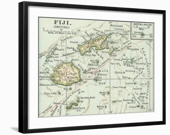 Inset Map of Fiji Islands (British). South Pacific. Oceania-Encyclopaedia Britannica-Framed Art Print