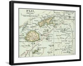 Inset Map of Fiji Islands (British). South Pacific. Oceania-Encyclopaedia Britannica-Framed Art Print