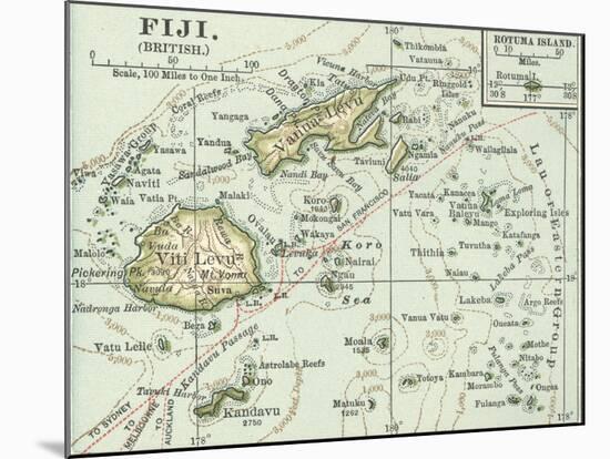 Inset Map of Fiji Islands (British). South Pacific. Oceania-Encyclopaedia Britannica-Mounted Art Print