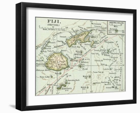 Inset Map of Fiji Islands (British). South Pacific. Oceania-Encyclopaedia Britannica-Framed Art Print