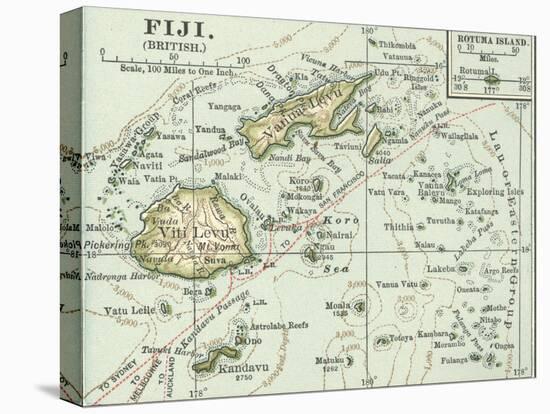 Inset Map of Fiji Islands (British). South Pacific. Oceania-Encyclopaedia Britannica-Stretched Canvas